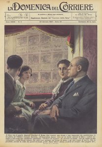 Il Duce tra il popolo da Achille Beltrame