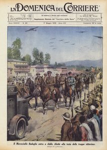 Il Maresciallo Badoglio entra a Addis Abeba alla testa delle truppe vittoriose da Achille Beltrame