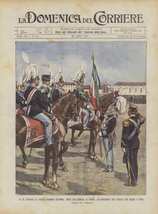 Il Re consegna la vecchia gloriosa bandiera, tolta dall