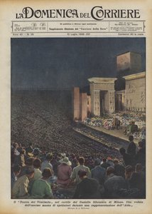 Il Teatro dei Ventimila nel cortile del Castello Sforzesco di Milano da Achille Beltrame