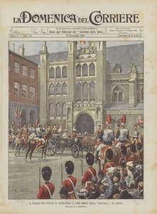 Il viaggio dei sovrani in Inghilterra, il loro arrivo nella Guildhall di Londra
