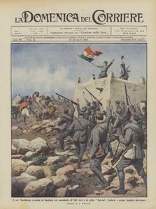 Il col Maddalena sventola la bandiera sul marabutto di Sidi Aziz e al grido Savoia!