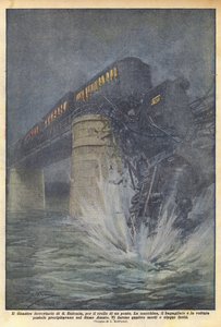 Il disastro ferroviario di S. Eufemia per il crollo di un ponte da Achille Beltrame