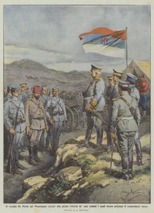 Il vecchio Re Nicola del Montenegro assiste alla prima vittoria dei suoi soldati