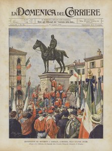Inaugurazione del monumento a Garibaldi, a Bologna, dello scultore Zocchi da Achille Beltrame
