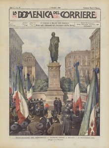 Inaugurazione del monumento a Giuseppe Parini, a Milano, 26 novembre 1899 da Achille Beltrame