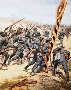 Soldati italiani che attraversano il confine austriaco, giugno 1915 da Achille Beltrame
