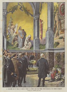 La cerimonia del 19 corrente in onore di Verdi, la visita alla sua tomba testè decorata con bronzi e mosaici da Achille Beltrame