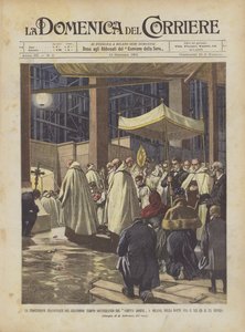 La processione inaugurale del grandioso tempio sotterraneo del Corpus Domini a Milano