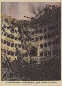 La Scala di Milano colpita dalle bombe nemiche