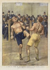 La sfida di boxe fra un campione francese ed uno inglese a Parigi