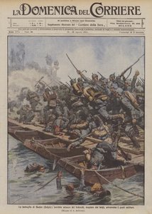 La battaglia di Haelen (Belgio), terribile attacco dei tedeschi, respinto dai belgi, attraverso i ponti militari