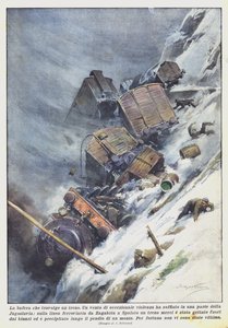 La bufera che travolge un treno