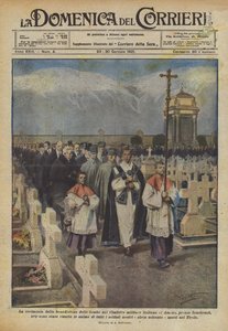 La cerimonia della benedizione delle tombe nel Cimitero militare italiano di Amras