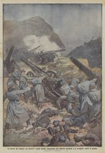 La guerra dei romeni, un tenente e pochi uomini conquistano due batterie bavaresi e le rivolgono contro il nemico da Achille Beltrame