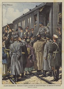 Dimostrazioni di simpatia a Kuropatkin che parte da Harbin