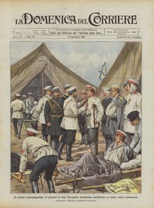 La guerra russo-giapponese, il generale in capo Kuropatkin distribuisce onorificenze ai soldati caduti combattendo