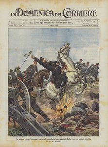 La guerra russo-giapponese, morte del comandante russo generale Keller per uno scoppio di obice da Achille Beltrame