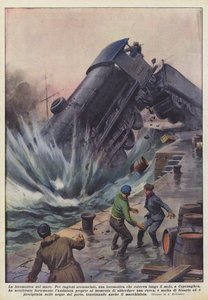 La locomotiva nel mare da Achille Beltrame