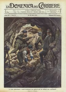 La lotta sotterranea, i nostri terminano una galleria per far brillare una contromina da Achille Beltrame