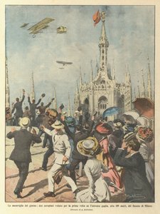 La meraviglia del giorno, due aeroplani volano per la prima volta sulla guglia