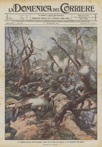 La mischia furiosa del 26 agosto, finita con la fuga del nemico, in un boschetto del Carso da Achille Beltrame