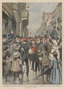 La passeggiata di beneficenza a Milano nella quale si raccolsero 35,367 lire pei danneggiati dal