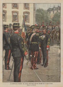 La riabilitazione di Dreyfus, alla presenza delle truppe egli viene decorato con la Legion d