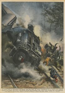 La tragica scena del deragliamento di un treno diretto, negli Stati Uniti
