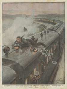 Lampista ferroviario dimenticato sopra un vagone in partenza in Toscana da Achille Beltrame