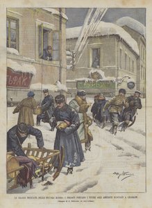 Le grandi nevicate nella Piccola Russia, i soldati portano i viveri agli abitanti bloccati a Charkow