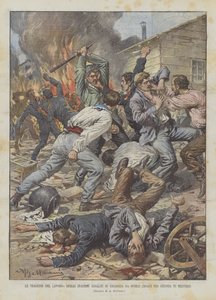 Le tragedie del lavoro, operai italiani assaliti in Ungheria da operai per gelosia di mestiere da Achille Beltrame