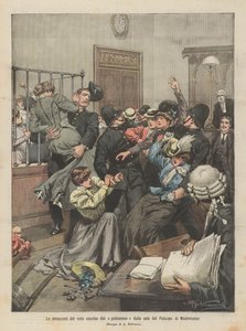 Le amazzoni del voto espulse dai policemen dalle sale del Palazzo di Westminster da Achille Beltrame
