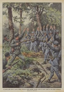 Le astuzie della guerra, quattro italiani catturano tredici austriaci, facendo credere di essere da Achille Beltrame