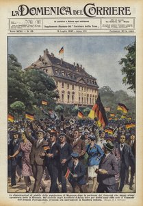 Le dimostrazioni di giubilo della popolazione di Magonza dopo la partenza dei francesi da Achille Beltrame