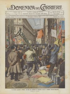 Elezioni generali a Milano, lotta dei manifesti in Galleria Vittorio Emanuele da Achille Beltrame