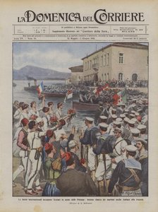 Le flotte internazionali occupano Scutari in nome delle Potenze, festoso sbarco dei marinai da Achille Beltrame