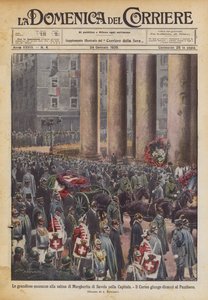 Le grandiose onoranze alla salma di Margherita di Savoia nella Capitale da Achille Beltrame