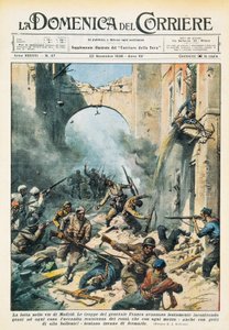 Mischia nelle strade di Madrid durante la guerra civile spagnola, da La Domenica del Corriere, 22 novembre