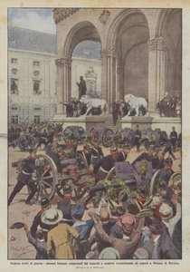 Moderni trofei di guerra, cannoni francesi conquistati dai tedeschi e condotti trionfalmente