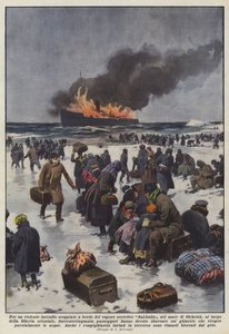 Per un violento incendio scoppiato a bordo del vapore sovietico Sakhalin nel mare di Okhotsk da Achille Beltrame