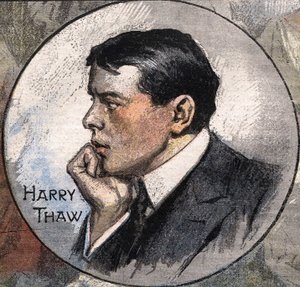 Ritratto di Harry Thaw nel 1907 durante il suo processo da Achille Beltrame