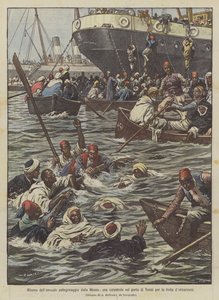 Catastrofe nel porto di Tunisi durante il ritorno del pellegrinaggio dalla Mecca da Achille Beltrame