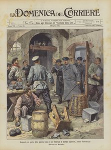 Scoperta di una fabbrica di bombe esplosive presso Pietroburgo da Achille Beltrame
