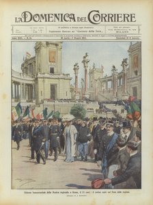 Solenne inaugurazione della Mostra regionale a Roma, il corteo reale nel Foro delle regioni