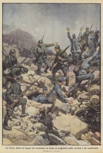 Sul Carso, dietro le truppe che avanzano, le retate di prigionieri nelle caverne e nei sotterranei da Achille Beltrame