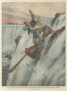Tragica lotta fra due rivali a breve distanza dalle cascate del Niagara che poi travolsero natante e litiganti