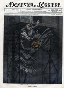 Due donne caddero da un ascensore a Napoli nel 1910 da Achille Beltrame