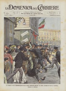 Un episodio della commemorazione delle Cinque Giornate a Milano, la lotta attorno un