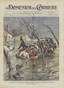 Un episodio delle inondazioni nel Veneto in seguito alla rotta del fiume Piave a San Donà